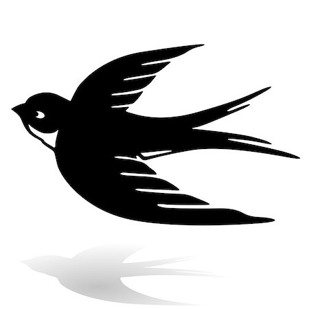 swallow silhouette tattoo - swallow Stock Photo - Budget Royalty-Free & Subscription, Code: 400-06945885