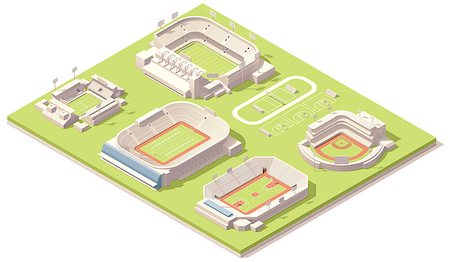 Vector isometric stadium buildings for map creation Stock Photo - Budget Royalty-Free & Subscription, Code: 400-06946042