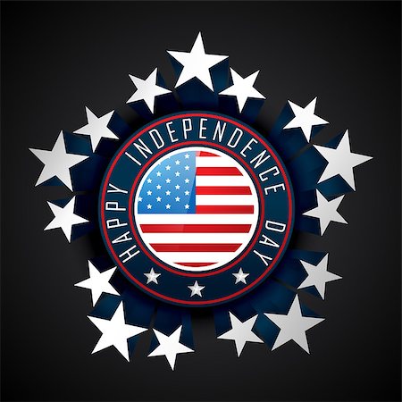 pinnacleanimates (artist) - american independence day badge label design Stockbilder - Microstock & Abonnement, Bildnummer: 400-06946117