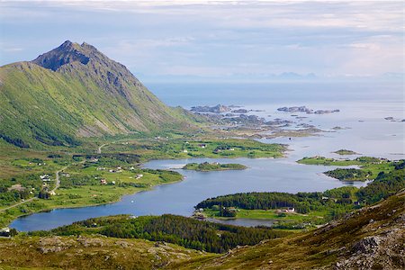 simsearch:400-07087598,k - Scenic view of rocky coast of Lofoten islands in Norway during summer Stock Photo - Budget Royalty-Free & Subscription, Code: 400-06946278