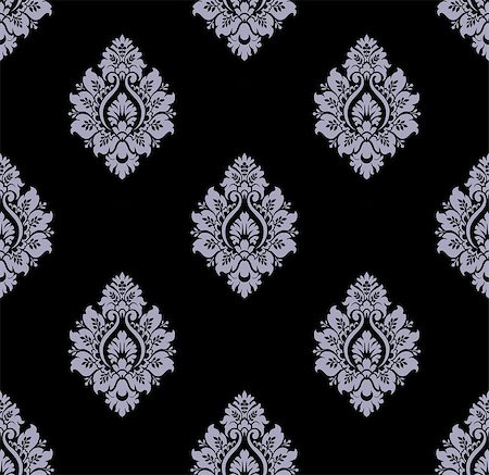 damask vector - Seamless vintage damask pattern Stock Photo - Budget Royalty-Free & Subscription, Code: 400-06946301