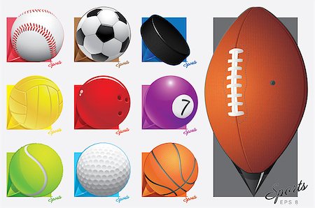 simsearch:400-05115587,k - colorful vector sport balls. map pointer. eps 8 Foto de stock - Super Valor sin royalties y Suscripción, Código: 400-06946333