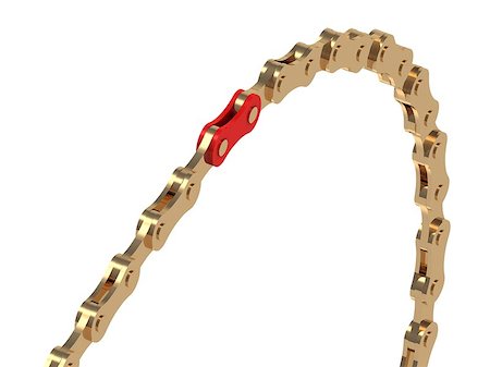 pull heavy - Gold chain from a sports bike with one red link Stock Photo - Budget Royalty-Free & Subscription, Code: 400-06946436