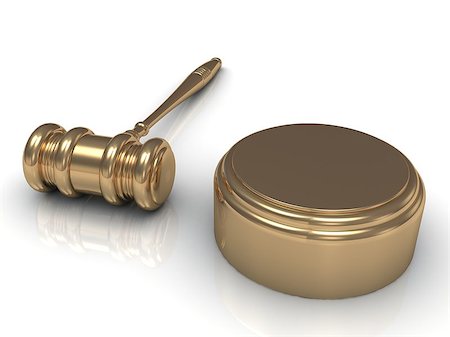 simsearch:400-05358699,k - Golden judges gavel and soundblock isolated on white background Photographie de stock - Aubaine LD & Abonnement, Code: 400-06946439