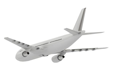 simsearch:400-07915045,k - White passenger airliner decreases. View isolated on white Foto de stock - Super Valor sin royalties y Suscripción, Código: 400-06946451