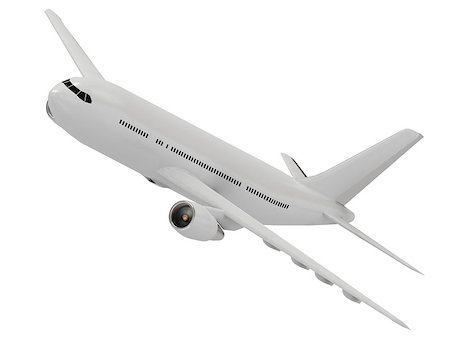 simsearch:400-07915045,k - White passenger airliner flies in the sky. View isolated on white Foto de stock - Super Valor sin royalties y Suscripción, Código: 400-06946453