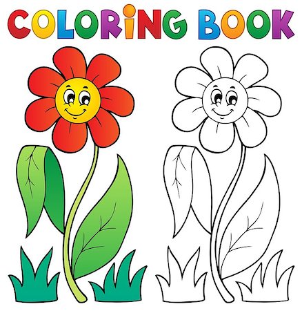 simsearch:400-08076059,k - Coloring book with flower theme 3 - eps10 vector illustration. Stock Photo - Budget Royalty-Free & Subscription, Code: 400-06946480