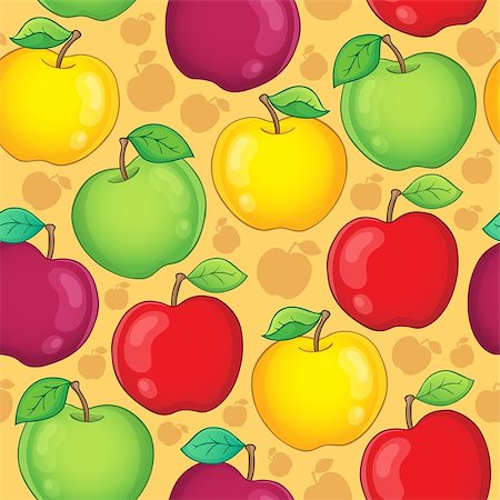 fruit artworks pattern - Seamless background fruit theme 1 - eps10 vector illustration. Stock Photo - Budget Royalty-Free & Subscription, Code: 400-06946495