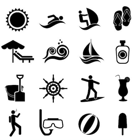 sun icon - Beach, summer, travel and nautical icon set Stock Photo - Budget Royalty-Free & Subscription, Code: 400-06946552