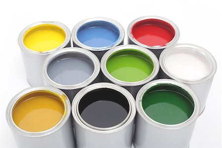 Colorful Paint Cans Stock Photo - Budget Royalty-Free & Subscription, Code: 400-06946686