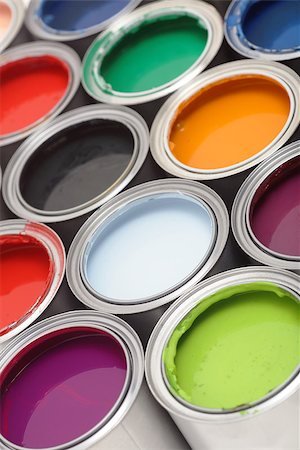 Colorful Paint Cans Stock Photo - Budget Royalty-Free & Subscription, Code: 400-06946688