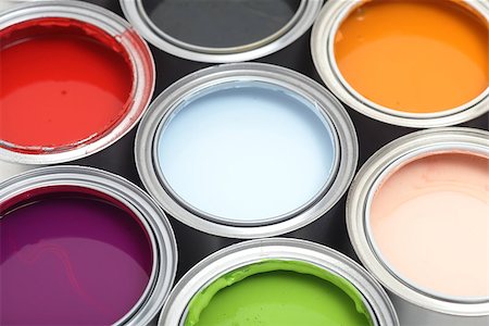 Colorful Paint Cans Stock Photo - Budget Royalty-Free & Subscription, Code: 400-06946689