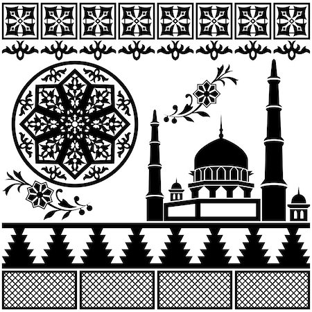 simsearch:400-04177136,k - Vector of different Islamic pattern on white backgraund Photographie de stock - Aubaine LD & Abonnement, Code: 400-06946694