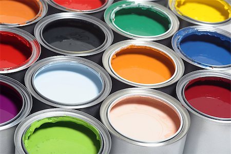 Colorful Paint Cans Stock Photo - Budget Royalty-Free & Subscription, Code: 400-06946690