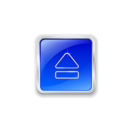 dvd - Blue glass button with chrome border and eject icon Foto de stock - Super Valor sin royalties y Suscripción, Código: 400-06946875