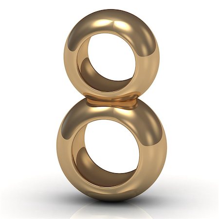 simsearch:400-05361582,k - Infinity sign and the figure 8 (International Women's Day) of thick gold rings Stock Photo - Budget Royalty-Free & Subscription, Code: 400-06946972