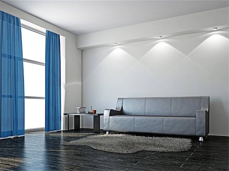 simsearch:400-05903561,k - Leather sofa in the livingroom near the wall Stockbilder - Microstock & Abonnement, Bildnummer: 400-06947170