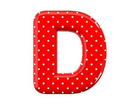 The bright red letter D with a festive pattern and isolated on a white background Foto de stock - Royalty-Free Super Valor e Assinatura, Número: 400-06947804