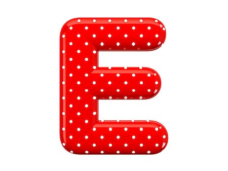 The bright red letter E with a festive pattern and isolated on a white background Foto de stock - Royalty-Free Super Valor e Assinatura, Número: 400-06947805