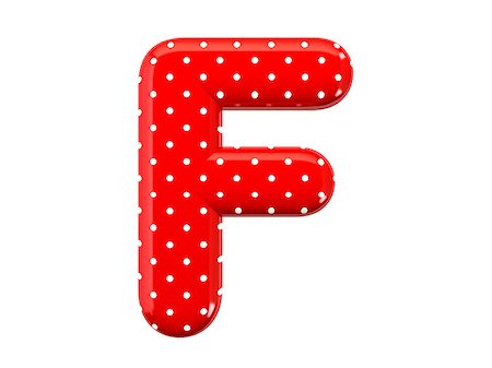 The bright red letter F with a festive pattern and isolated on a white background Foto de stock - Royalty-Free Super Valor e Assinatura, Número: 400-06947806