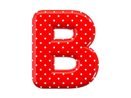 The bright red letter B with a festive pattern and isolated on a white background Foto de stock - Royalty-Free Super Valor e Assinatura, Número: 400-06947800