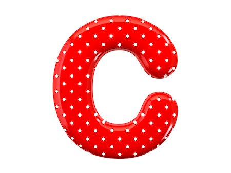 The bright red letter C with a festive pattern and isolated on a white background Foto de stock - Royalty-Free Super Valor e Assinatura, Número: 400-06947801