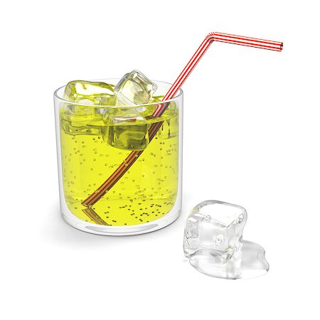 simsearch:649-07065045,k - Glass of lemonade with ice and straw isolated on white background Photographie de stock - Aubaine LD & Abonnement, Code: 400-06947997