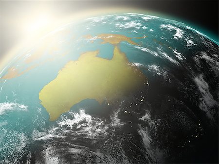simsearch:400-08371074,k - Space view of the sun rising over Australia on planet Earth. Elements of this image furnished by NASA. Fotografie stock - Microstock e Abbonamento, Codice: 400-06948028