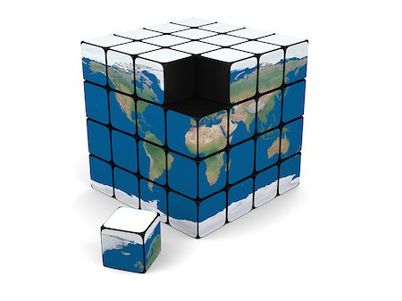 Concept of planet Earth made of cubes, isolated on white background. Elements of this image furnished by NASA. Stock Photo - Budget Royalty-Free & Subscription, Code: 400-06948032