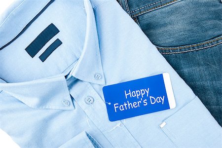 father's day - blue shirt next to pair of blue jeans, fathers day Stock Photo - Budget Royalty-Free & Subscription, Code: 400-06948121