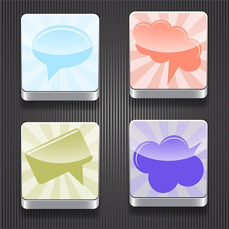 simsearch:400-04791118,k - 4 vector shiny icons with speech bubbles,  transparency effects, fully editable eps 10 file Stock Photo - Budget Royalty-Free & Subscription, Code: 400-06948167