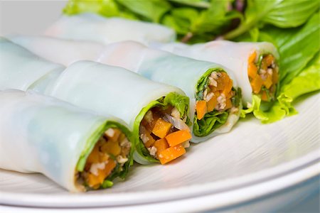 Spring rolls with vegetables Fotografie stock - Microstock e Abbonamento, Codice: 400-06954095