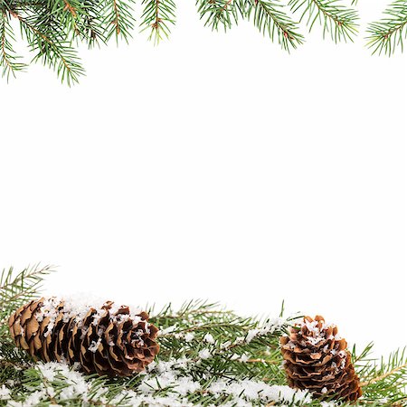 simsearch:400-05738169,k - christmas ornament background with fir branches, white background Foto de stock - Royalty-Free Super Valor e Assinatura, Número: 400-06954179