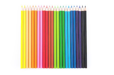 Colored pencils isolated on the white background Stock Photo - Budget Royalty-Free & Subscription, Code: 400-06954298