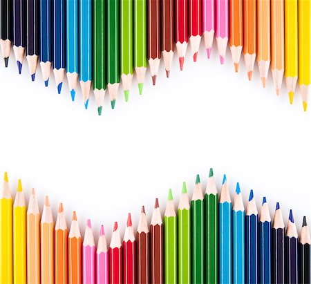 Colored pencils isolated on the white background Stock Photo - Budget Royalty-Free & Subscription, Code: 400-06954299