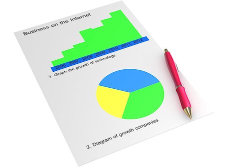 simsearch:400-06952963,k - Sheet of paper with two charts and a red pen on a white background Stock Photo - Budget Royalty-Free & Subscription, Code: 400-06954290