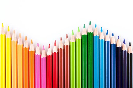Colored pencils isolated on the white background Stock Photo - Budget Royalty-Free & Subscription, Code: 400-06954300