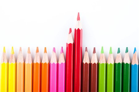 Colored pencils isolated on the white background Stock Photo - Budget Royalty-Free & Subscription, Code: 400-06954301