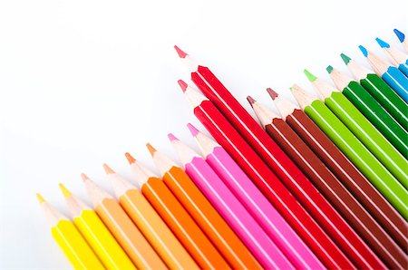 Colored pencils isolated on the white background Stock Photo - Budget Royalty-Free & Subscription, Code: 400-06954302