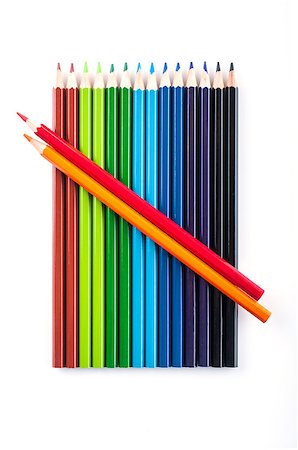 Colored pencils isolated on the white background Stock Photo - Budget Royalty-Free & Subscription, Code: 400-06954303