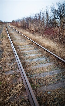 sleeping on train - Train track details with natural diffused sun ligh Stock Photo - Budget Royalty-Free & Subscription, Code: 400-06954402