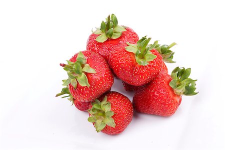 Strawberry fruits isolated on white background Foto de stock - Super Valor sin royalties y Suscripción, Código: 400-06954532