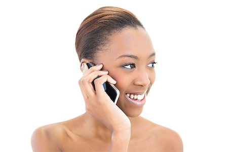 simsearch:400-06960125,k - Beautiful smiling beauty phoning on white background Photographie de stock - Aubaine LD & Abonnement, Code: 400-06958915