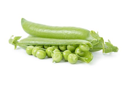 row of seeds - fresh pea pods, isolated on white background Stock Photo - Budget Royalty-Free & Subscription, Code: 400-06950454