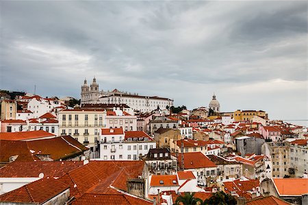 Aerial View on Alfama Quarter of Lisbon, Portugal Stock Photo - Budget Royalty-Free & Subscription, Code: 400-06950667