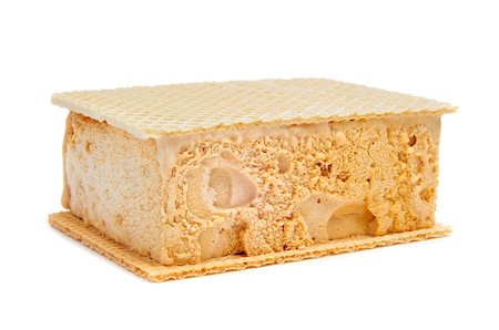typical spanish helado al corte or corte de helado, ice cream sandwich with wafers, on a white background Photographie de stock - Aubaine LD & Abonnement, Code: 400-06950924