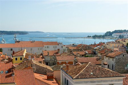 Panoramic view of down town Porec from the basilica tower, Istra, Croatia Stock Photo - Budget Royalty-Free & Subscription, Code: 400-06951729