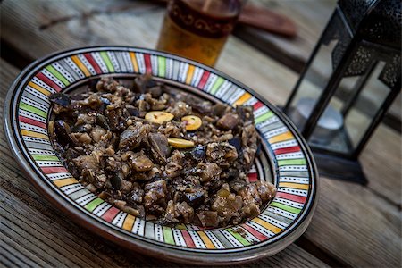 traditional eggplant salad  from morocco served on plate Stock Photo - Budget Royalty-Free & Subscription, Code: 400-06951766