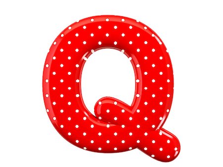 The bright red letter Q with a festive pattern and isolated on a white background Foto de stock - Royalty-Free Super Valor e Assinatura, Número: 400-06951939