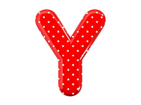 The bright red letter Y with a festive pattern and isolated on a white background Foto de stock - Royalty-Free Super Valor e Assinatura, Número: 400-06951947